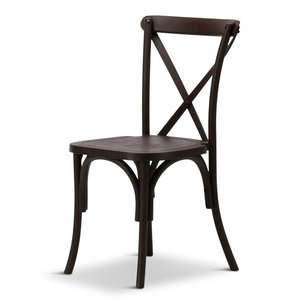 TimberTouch™ Resin Cross Back Chair - Dark Brown with Texture - Closeout