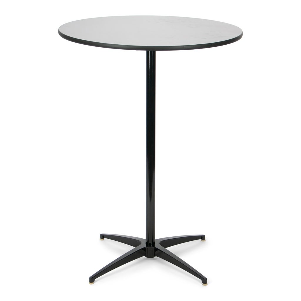 Wooden Black Cocktail Table - 30'' Round with 30'' & 42'' Poles