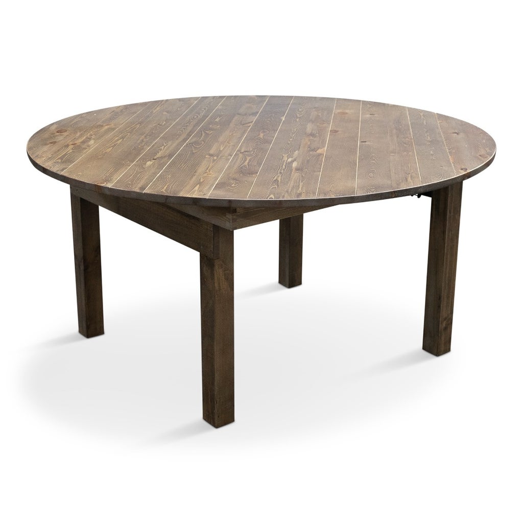 Farmhouse 60'' Round Farm Table - Rustic - H Legs
