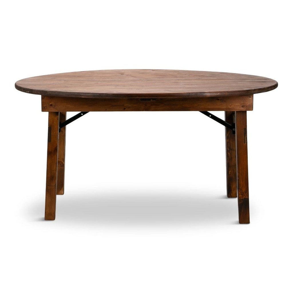 Farmhouse 60'' Round Folding Farm Table with H Legs