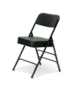 Metal Folding Chair with 2'' Cushion - Black Vinyl
